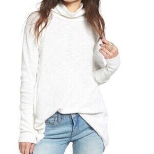 Free People Women’s Cowl Neck Open Slit Back Sweater Size Small